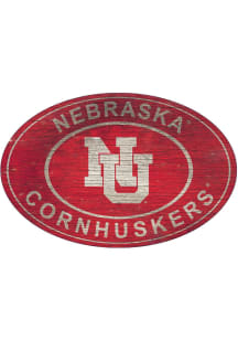 Nebraska Cornhuskers 46 Inch Heritage Oval Sign - Red
