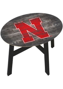 Nebraska Cornhuskers Logo Heritage Side Red End Table