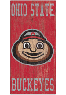 Ohio State Buckeyes Heritage Logo 6x12 Sign - Red