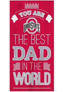 Ohio State Buckeyes Best Dad in the World Sign - Red