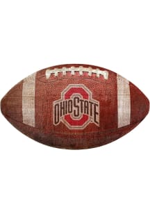 Ohio State Buckeyes Baseball Shaped Sign - Red
