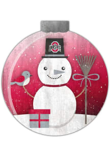 Ohio State Buckeyes Snowglobe 12 Inch Sign - Red