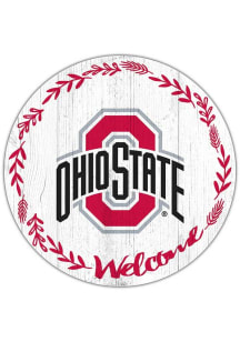 Ohio State Buckeyes Welcome Circle Sign - Red
