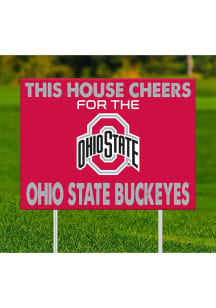 Ohio State Buckeyes This House Cheers For Yard Sign - Red