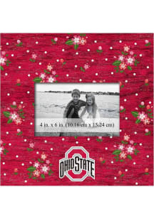 Ohio State Buckeyes Floral Picture Frame - Red