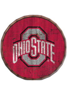Ohio State Buckeyes Cracked Color 16 Inch Barrel Top Sign - Red
