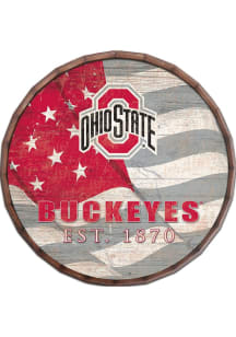 Ohio State Buckeyes Flag 16 Inch Barrel Top Sign - Red