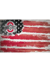 Ohio State Buckeyes Flag 17x26 Sign - Red