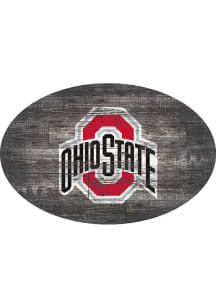 Ohio State Buckeyes 46 Inch Distressed Wood Sign - Red