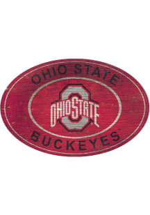 Ohio State Buckeyes 46 Inch Heritage Oval Sign - Red