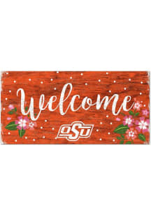 Oklahoma State Cowboys Welcome Floral Sign - Black