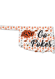 Oklahoma State Cowboys Floral State Sign - Black