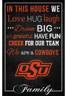 Oklahoma State Cowboys In This House 17x26 Sign - Black