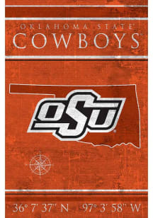 Oklahoma State Cowboys Coordinates 17x26 Sign - Black