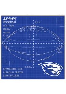 Oregon State Beavers Ball Blueprint Sign - Orange