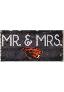 Oregon State Beavers Mr and Mrs Sign - Orange