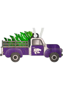 K-State Wildcats Christmas Truck Ornament - Purple
