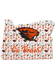 Oregon State Beavers 24 Inch Floral State Wall Art - Orange