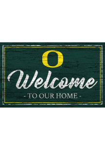 Oregon Ducks Welcome to our Home 6x12 Sign - Green
