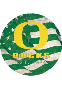 Oregon Ducks 24in Flag Circle Sign - Green