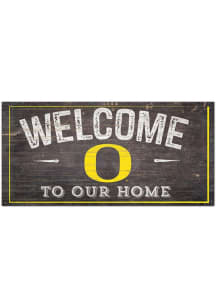 Oregon Ducks Welcome Distressed Sign - Green