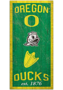 Oregon Ducks Heritage 6x12 Sign - Green