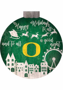 Oregon Ducks Christmas Village Sign - Green