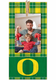 Oregon Ducks Plaid Clothespin Sign - Green