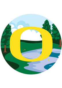 Oregon Ducks Landscape Circle Sign - Green