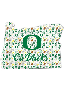 Oregon Ducks Floral State Sign - Green