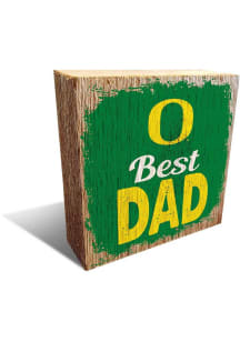 Oregon Ducks Best Dad Block Sign - Green