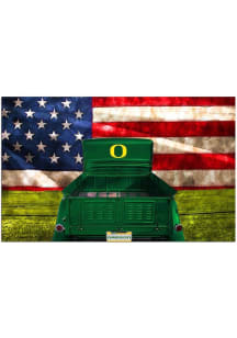 Oregon Ducks Patriotic Retro Truck Sign - Green