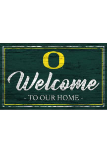 Oregon Ducks Team Welcome 11x19 Sign - Green