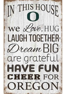 Oregon Ducks In This House 11x19 Sign - Green