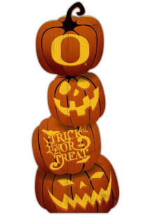 Oregon Ducks Pumpkin Stack Leaner Sign - Green