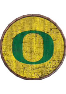 Oregon Ducks Cracked Color 16 Inch Barrel Top Sign - Green