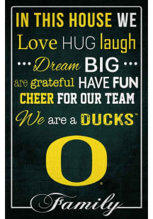 Oregon Ducks In This House 17x26 Sign - Green