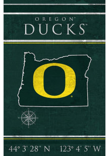 Oregon Ducks Coordinates 17x26 Sign - Green