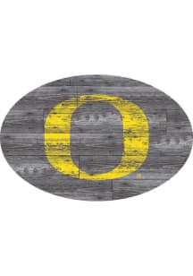 Oregon Ducks 46 Inch Distressed Wood Sign - Green