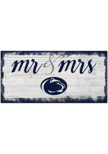 Penn State Nittany Lions Script Mr and Mrs Sign - Blue