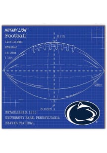 Penn State Nittany Lions Ball Blueprint Sign - Blue