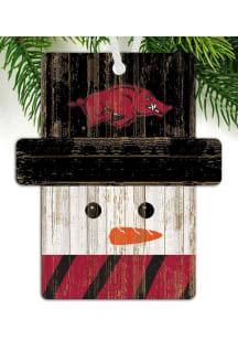 Arkansas Razorbacks Snowman Ornament - Red
