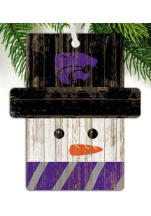 K-State Wildcats Snowman Ornament - Purple