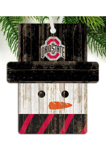 Ohio State Buckeyes Snowman Design Ornament - Red
