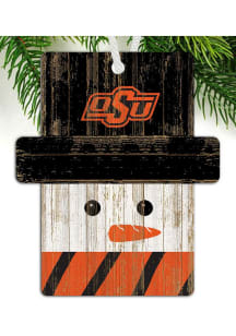 Oklahoma State Cowboys Snowman Ornament - Orange