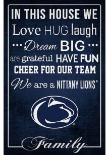 Penn State Nittany Lions In This House 17x26 Sign - Blue
