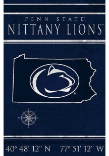 Penn State Nittany Lions Coordinates 17x26 Sign - Blue
