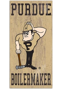 Purdue Boilermakers Heritage Logo 6x12 Sign - Black