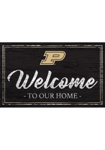 Purdue Boilermakers Welcome to our Home 6x12 Sign - Black