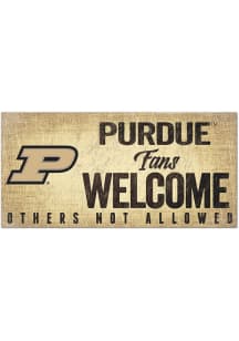 Purdue Boilermakers Fans Welcome 6x12 Sign - Black